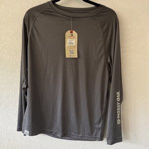 Mossy Oak Tech Tee Mens Sz Small NWT Gray Long Sleeves